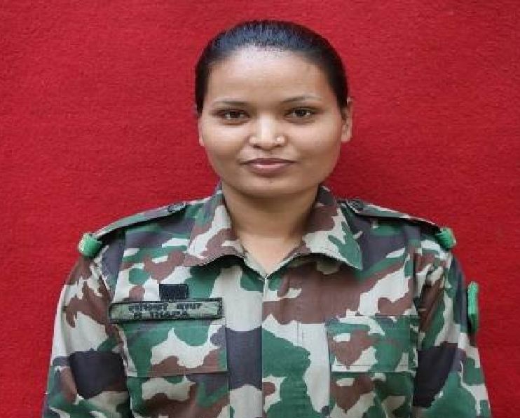 पहिलो महिला सिपाही जसले सकिन् ‘प्रतिविद्रोह तथा जंगल युद्धकला तालिम’