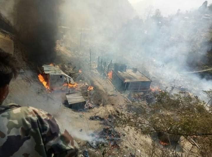 ताप्लेजुङ आगलागी अपडेट: ५० बढी घर जलेर नष्ट