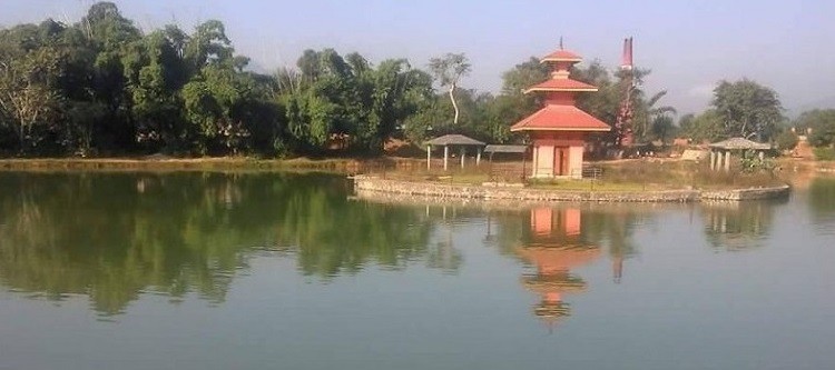पाल्पा : पानी सुकाएर 'तालपोखरा'काे निर्माण गरिँदै