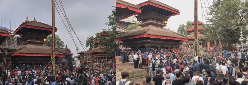 कोरोनालाई बिर्सिएर इन्द्रजात्राको रौनक प्रारम्भ